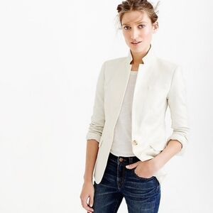 J. Crew White Linen Regent Blazer 16